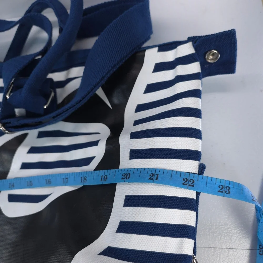SeaWorld Orca Shamu Nautical Striped Canvas Duffle Bag Navy‎ White Travel Tote